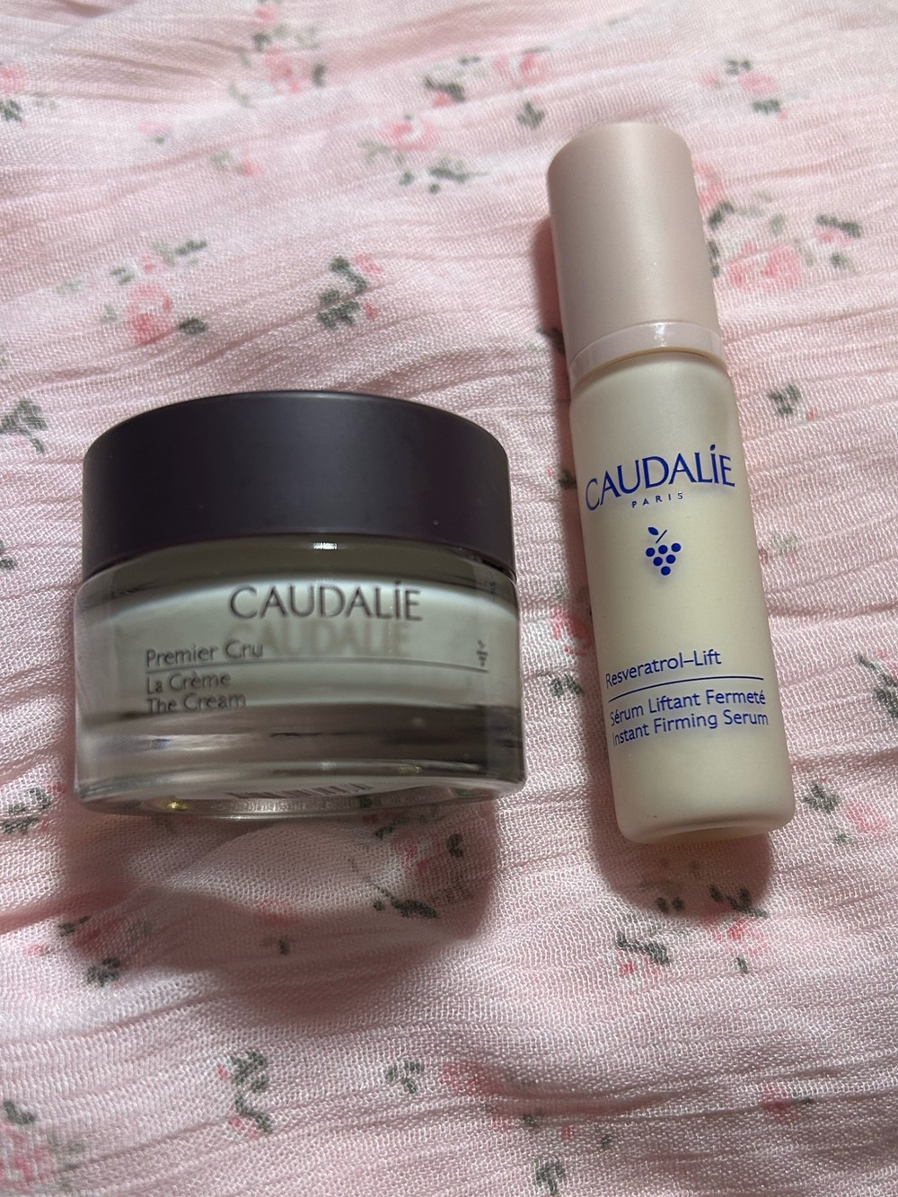 Caudalie Premier Cru La Crème & Resveratrol-Lift Serum — White and Black Accents